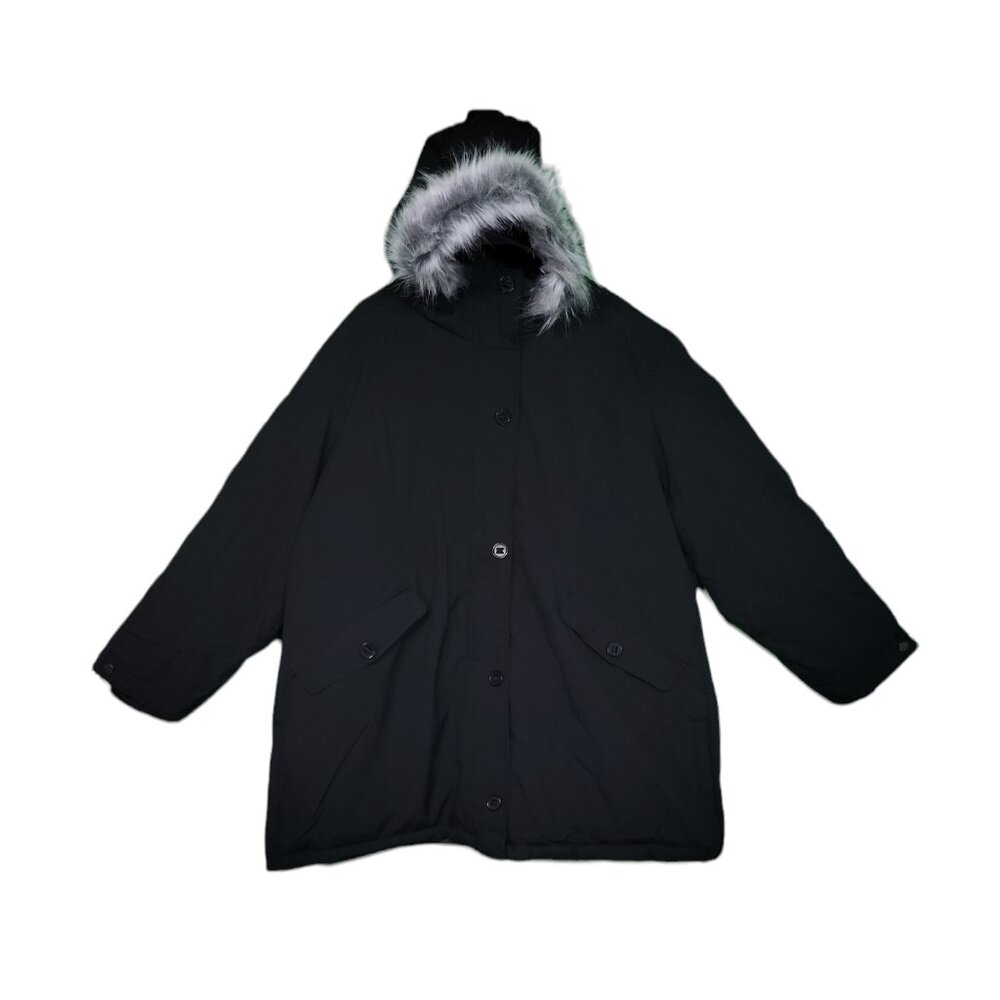 Wantdo Men Black Jacket Hodded Sz 4X Mid-Legth